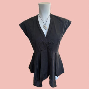 BOSS by Hugo Boss Black Wrap Top – Size 38 – Asymmetrical Hem